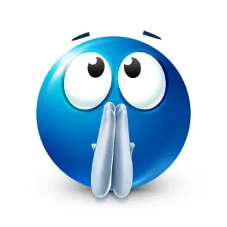 🌟 Emoji, Smeekbede, Ogen, Blauw, Meme, Internetcultuur whatsapp sticker