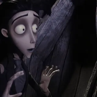 ♣ Victor Van Dort Corpse Bride ヴィクター・ヴァン・ドート, コープスブライド, ティム・バートン, アニメ, 漫画, 映画, ハロウィン, ゴシック whatsapp sticker