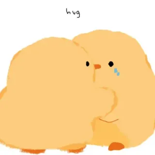 🤗 hug Umarmung, niedlich, Vogel, Liebe, Freundschaft, gelb, Tränen, traurig whatsapp sticker