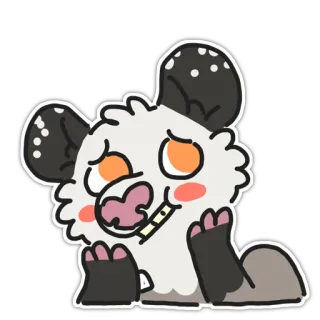 😊 животное, мультфильм, милый, панда, трава, наркотик whatsapp sticker