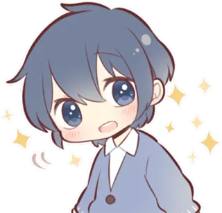 ✨ Аниме, Парень, Мультфильм, Милый, Звёзды, Луна, Каваий telegram sticker