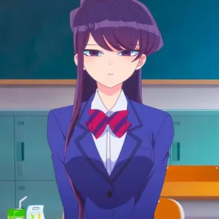 🖤 Komi Shouko Komi Can't Communicate Anime, Uniforme escolar, Tímido/a, Lindo/a, Komi-san telegram sticker