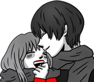 😄 Paar, Liebe, Umarmung, Cartoon, Emotionen, Romantik whatsapp sticker
