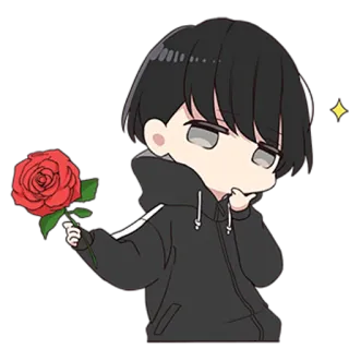 😁 Animé, Rose, Mignon, Chibi, Kawaii, Dessin animé telegram sticker
