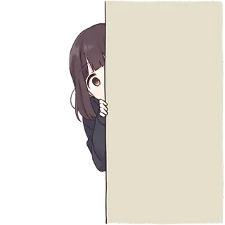 😶 Anime, Cô gái, Nhìn trộm, Hoạt hình, Kawaii, Dễ thương telegram sticker
