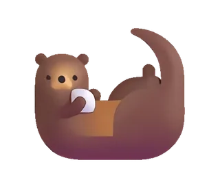🦦 otter, animal, cute, marshmallow, cartoon, sea otter telegram sticker