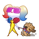 😎 autocollant, personnage, dessin animé, arlequin, chien telegram sticker