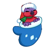 ☺️ burung, sarung tangan, musim dingin, natal, lucu, kartun telegram sticker