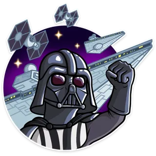 ✊ Darth Vader Star Wars star wars, darth vader, kosmos, statek kosmiczny, imperium, kreskówka telegram sticker