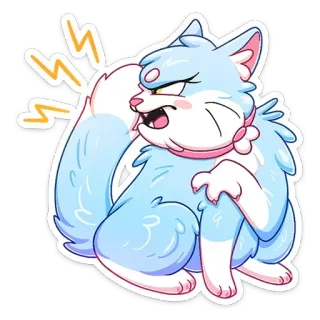 😡 кот, злой, мультфильм, животное, милый, наклейка whatsapp sticker