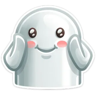 ☺ hantu, imut, stiker, kawaii, kartun whatsapp sticker