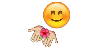 😊 Emoji, Flor, Manos, Feliz, Hibisco, Paz telegram sticker
