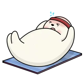 🏋‍♀ Cartone animato, Esercizio, Orso, Sit-up, Allenamento, Fitness whatsapp sticker