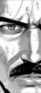 😥 Manga, Anime, Gesicht, Schnurrbart, Schweiß, Nahaufnahme, Ausdruck, Intensität telegram sticker