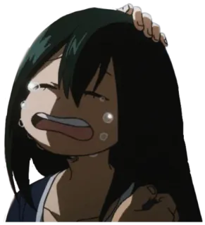 😭 Tsuyu Asui My Hero Academia 动漫, 哭泣, 伤心, 英雄, 蛙吹 telegram sticker