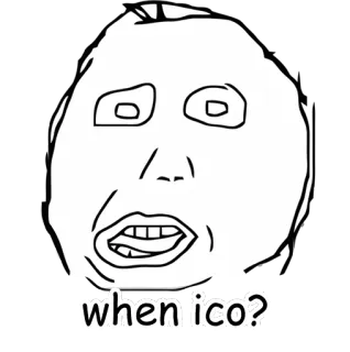 🎪 when ico? Мем, Rage Face, Интернет, Вопрос, Комикс, Смешно telegram sticker