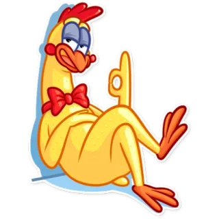 👌 frango, desenho animado, dedo do meio, rude, ofensivo, gesto telegram sticker
