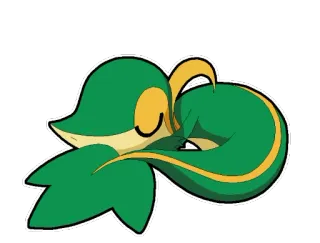 😴 Snivy Pokemon pokemon, serpifeu, schlafend, süß, grün, videospiel telegram sticker