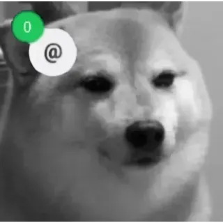 😾 Doge Doge meme @ doge, shiba inu, meme, dog, at symbol, notification telegram sticker