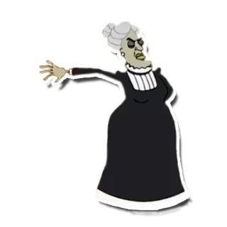 👈 Cartoon, alte Frau, Kleid, Figur telegram sticker