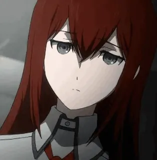 😟 Makise Kurisu Steins;Gate anime, gadis, Makise Kurisu, Steins Gate, rambut merah, ilmuwan whatsapp sticker