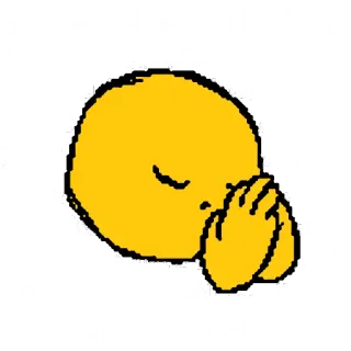 🙏 emoji, oração, amarelo, mãos, namaste whatsapp sticker