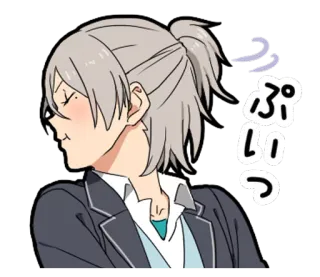 😒 うっさい Anime, Ragazza, Giapponese, Personaggio, Carino telegram sticker