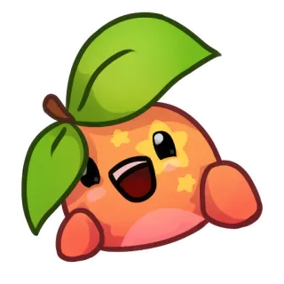 🤩 peach, fruit, cute, kawaii, cartoon, sticker, sweet telegram sticker