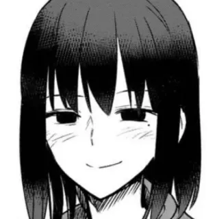 😊 Anime, Manga, Mädchen, lächelnd, schwarze Haare telegram sticker