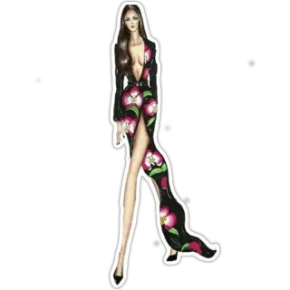 😒 Mode, Kleid, Frau, Illustration, Stil, Model telegram sticker