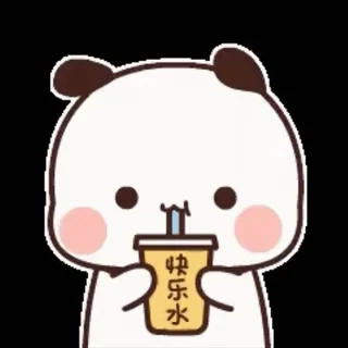 🥤 快乐水 desenho animado, bebida, fofo, panda, bebida telegram sticker