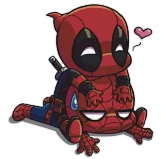 😊 Deadpool marvel, superhero, funny, cute, comic, spider-man telegram sticker