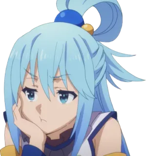😕 Aqua Konosuba anime, manga, konosuba, aqua, funny, expression, sticker telegram sticker