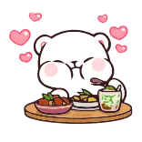 😋 可愛い, くま, 食べる, 食べ物, かわいい, ハート whatsapp sticker