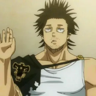 ⚫️ Yami Sukehiro Black Clover Anime, Manga, Black Clover, Yami Sukehiro, Capitaine, Taureaux Noirs whatsapp sticker