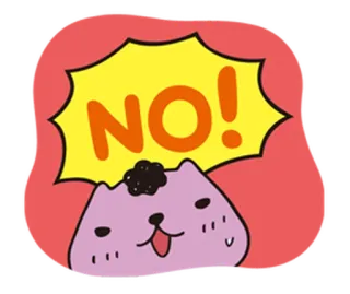 👎 NO! gato desenho, sem sticker, negação, negativo, proibição telegram sticker