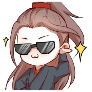 🏵 Anime, Occhiali, Figo, Scintillio, Carino telegram sticker