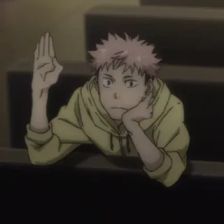 🍸 Yuji Itadori Jujutsu Kaisen อนิเมะ, มังงะ, ตัวละคร, ตลก, มหาเวทย์ผนึกมาร, ยูจิ อิตาโดริ whatsapp sticker