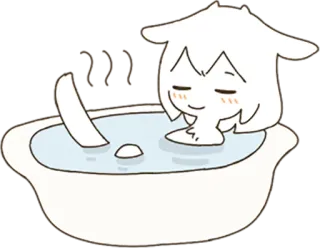 🛀 bath, bathing, cute, cartoon, relaxing, water whatsapp sticker