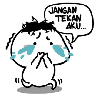 🥺 JANGAN TEKAN AKU... chorando, triste, implorando, desenho animado telegram sticker