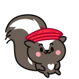 👍 puzzola, carino, animale, cartone animato, cappello, animato telegram sticker