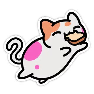 🍞 gato, animal, adesivo, fofo, sanduíche, kawaii telegram sticker
