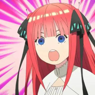 🦋 Nino Nakano The Quintessential Quintuplets Anime, Chica, Pelo rojo, Impactada, Sorprendida, Nino Nakano, The Quintessential Quintuplets telegram sticker