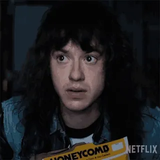 😏 Eddie Munson Stranger Things Eddie Munson, Stranger Things, Netflix, Sereal Honeycomb, Horor, 80-an whatsapp sticker