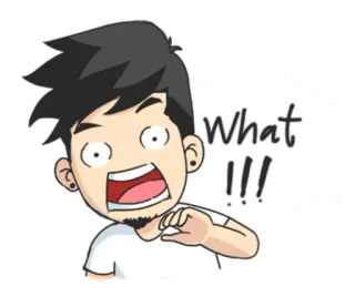 ‼ What !!! Kartun, Terkejut, Seruan, Terkejut, Ekspresi, Emosi telegram sticker