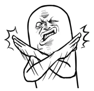 ❌ โกรธ, การ์ตูน, มีม, ไม่, หยุด, ปฏิเสธ, ไม่เอา telegram sticker
