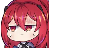 😒 anime, manga, character, red hair, kawaii, cute, chibi telegram sticker