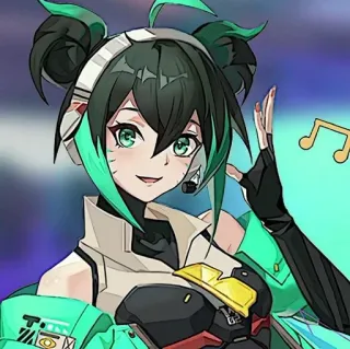 🎵 Anime, Personnage, Fille, Musique, Casque telegram sticker