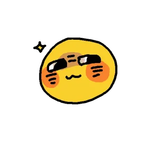 😼 Emoji, Kawaii, Fofo, Amarelo, Arte digital telegram sticker