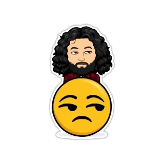 😑 emoji, bitmoji, hoạt hình, người, thất vọng, biểu cảm, mặt telegram sticker